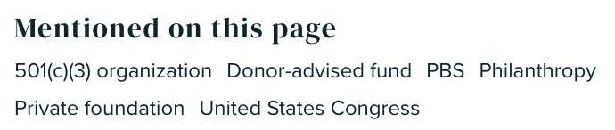 Topics on this page widget on Philanthropy Roundtable article
